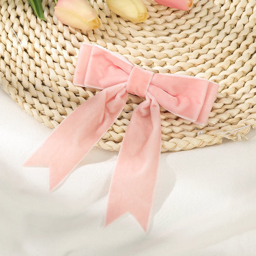 Velvet Bow Hairpin Barrettes For Women French Red Black Hair Clips