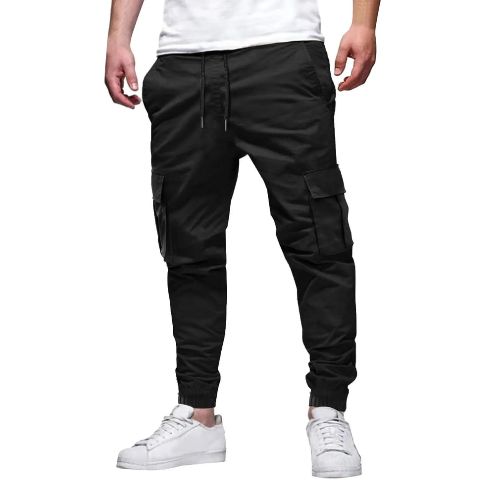 New style Men's drawstring pocket overalls fashion leisure outdoor