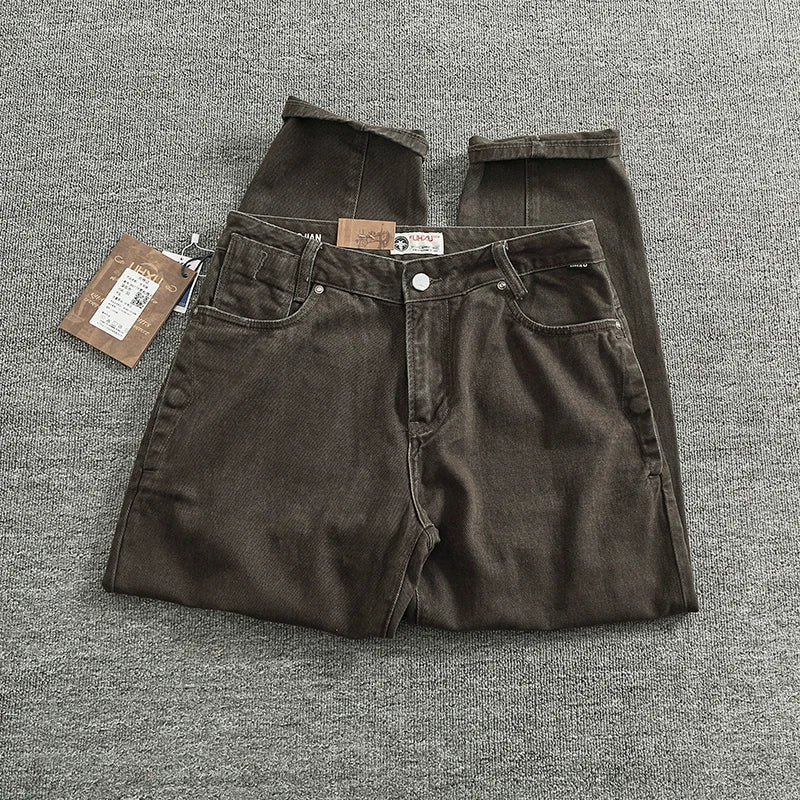 American Vintage Casual Heavyweight 100% Cotton Workwear Pants for Men