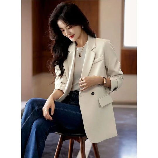 Suit Jackets Women Clothing Blazer Spring Autumn Coat Korean Chic Long