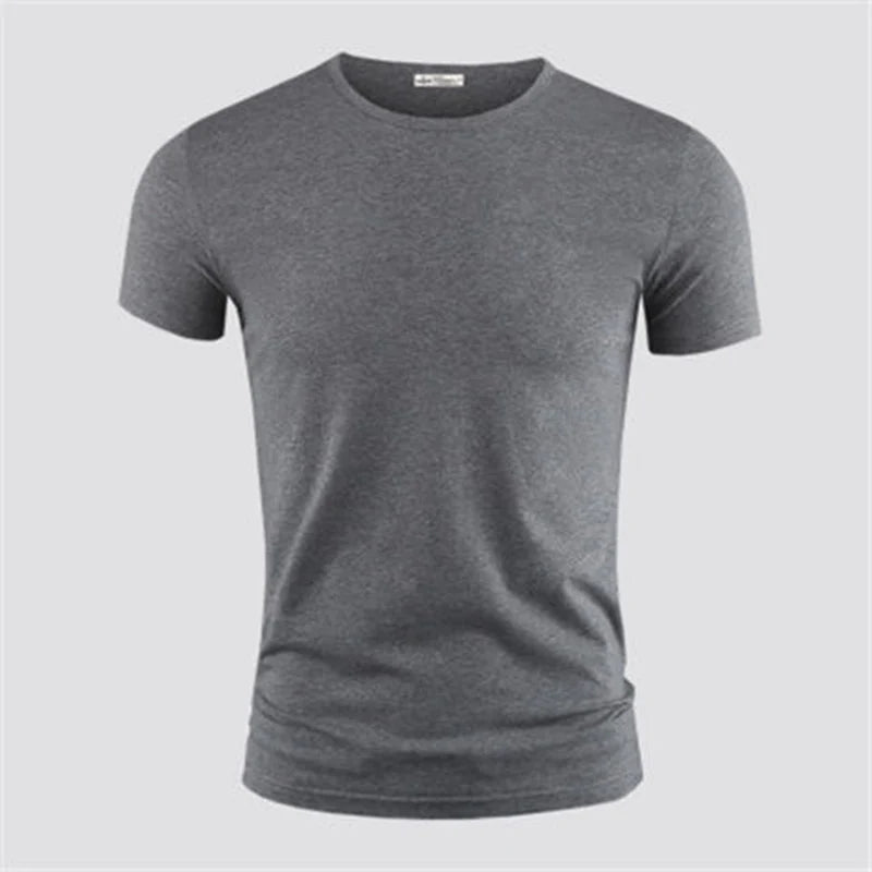 2025 Men's T Shirt Pure Color V Collar Short Sleeved Tops Tees Men