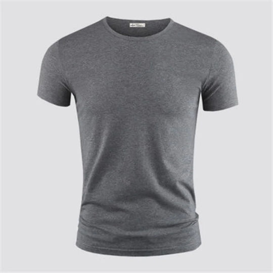 2025 Men's T Shirt Pure Color V Collar Short Sleeved Tops Tees Men