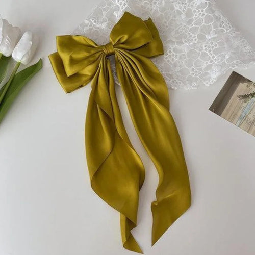 2023 New Women Large Bow Hairpin Summer Chiffon Big Bowknot Stain Bow