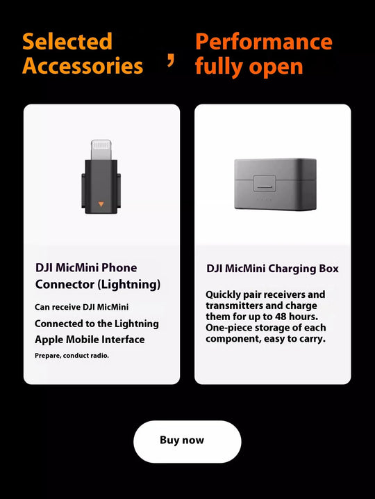DJI Mic Mini 2TX 1RX add Charging Case Two-Level Active Noise Cancelling 48-Hour Operation High-Quality Audio Stable Transmissio