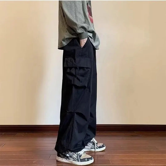 2024 New Men's Overalls Multi-Pocket American Hiphop Pants Men's Ins