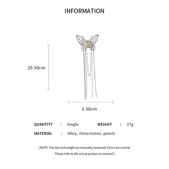 Butterfly Hair Clip With Long Tassel Hair Accessories For Women