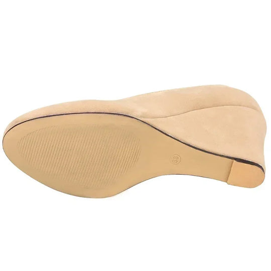 Women Wedge Shoes Spring Autumn Classic Sexy Pointed Toes Platform High Heels Pumps Black Office Lady Party Dress Wedding Shoe