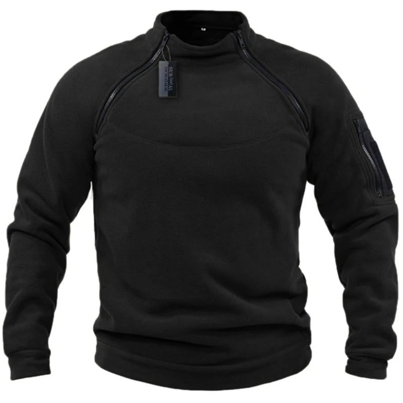 Mens Tactical Outdoor Polar Fleece Jacket Hunting Clothes Warm Zipper