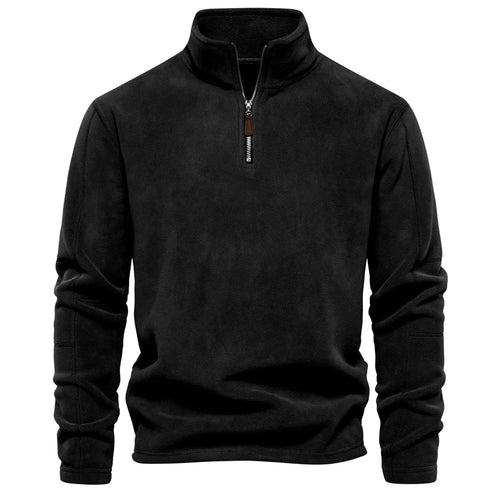 Autumn Winter New Warm Polo Shirts Men's Lamb Wool Sweatshirt Standing