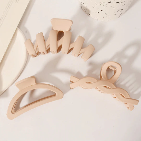 5PCS Frosted Hair Clips Simple Big Hair Claw Clips for Women Girls Thin Thick Curly Hair Jaw Clips Shark Clips Hair Accessories