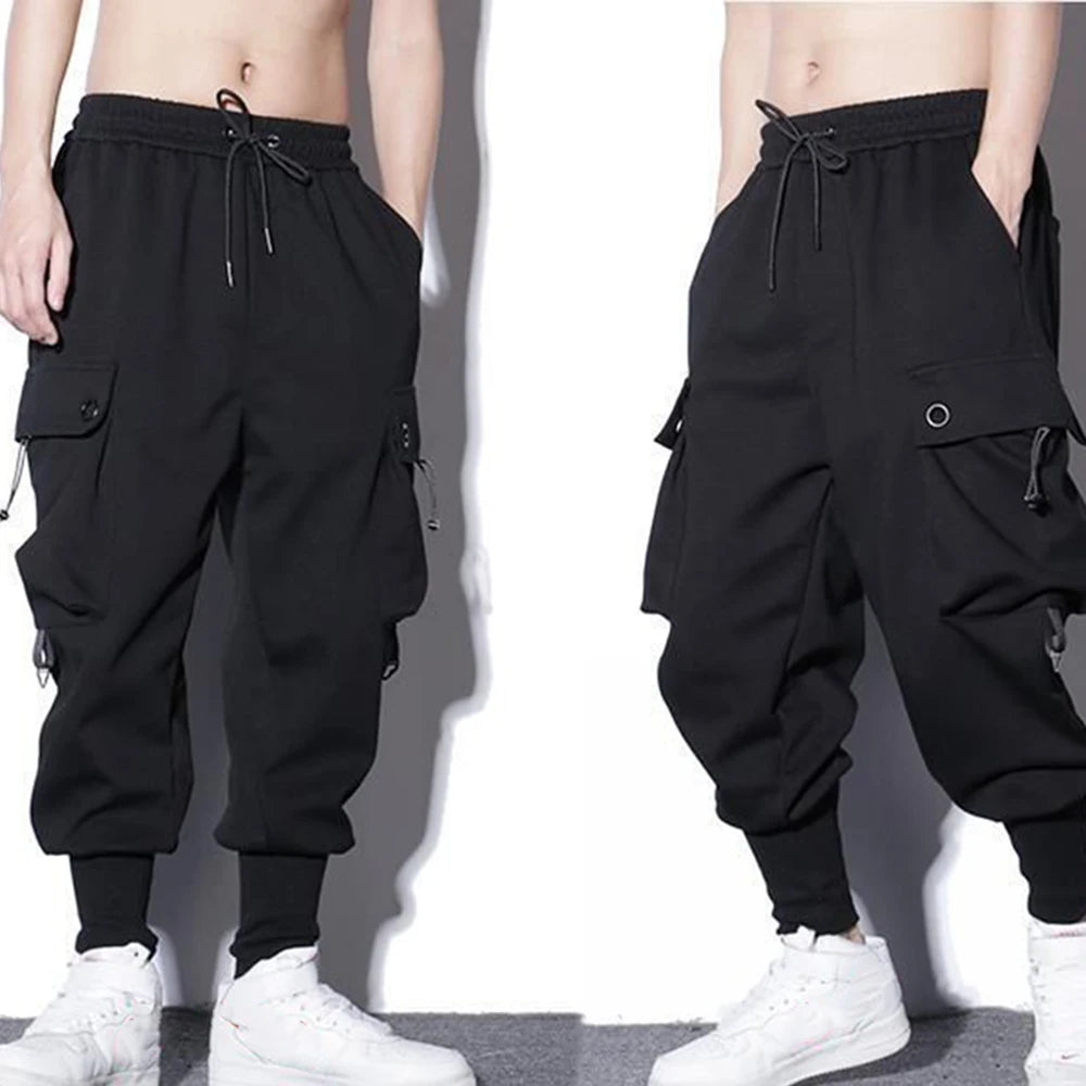 Loose Harem Pants Men Cargo Trousers Hip Hop Outdoor Casual Ankle