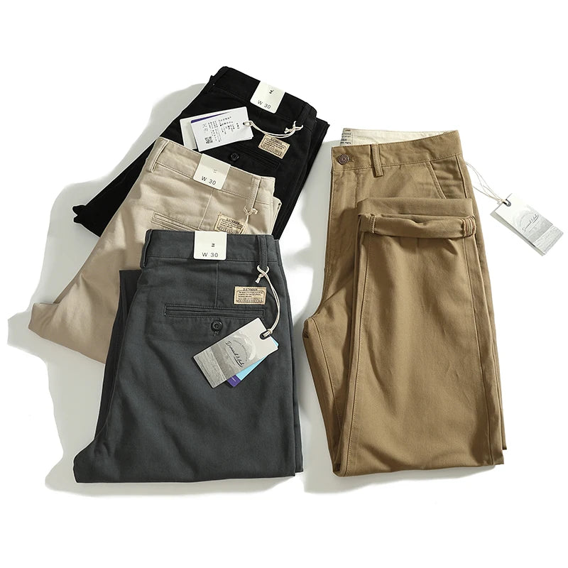 Autumn and winter heavy chino cargo casual pants men's cotton washed
