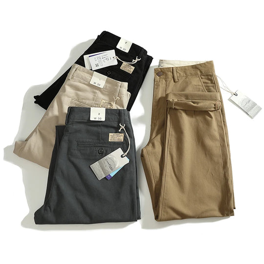 Autumn and winter heavy chino cargo casual pants men's cotton washed