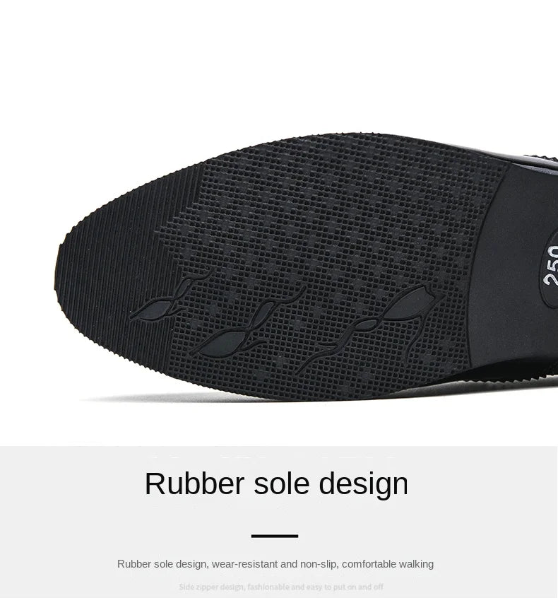 Summer British Slip-On Small Leather Shoes for Men, Lazy Korean Style Versatile Casual Leather Shoes for Men, Business Men's Sho