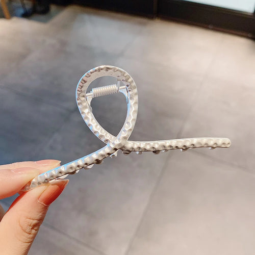 Fashion Metal Hair Claw For Women Gold Silver Color Cross Crab Hair