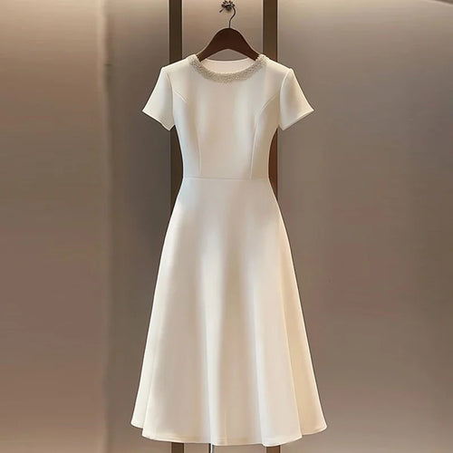 High End Dress for Women French Style Light Luxury Simple Patchwork