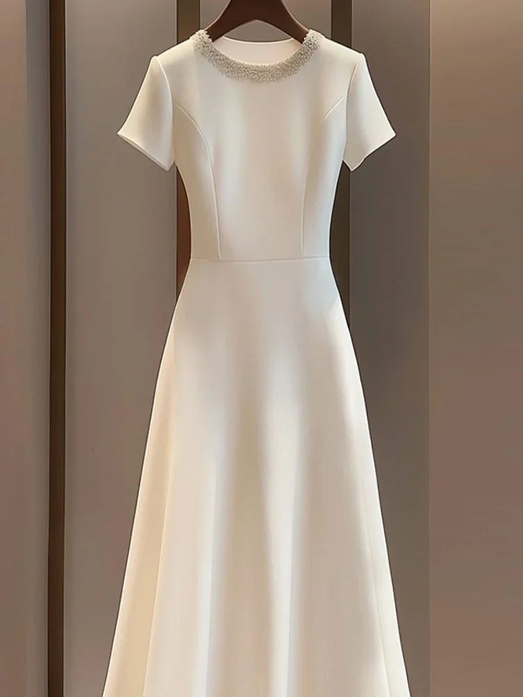 High End Dress for Women French Style Light Luxury Simple Patchwork