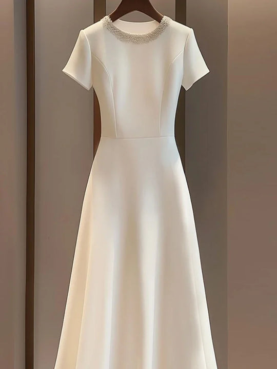 High End Dress for Women French Style Light Luxury Simple Patchwork