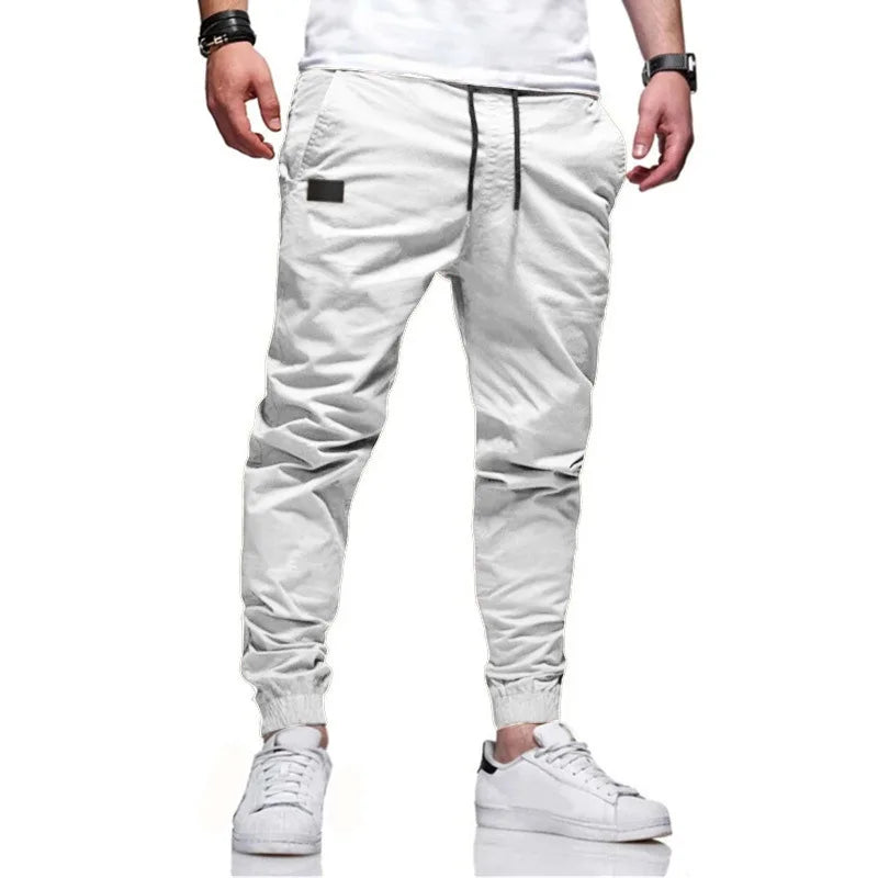 Autumn and Winter New Slim Fit Casual Pants Solid Color Micro Elastic