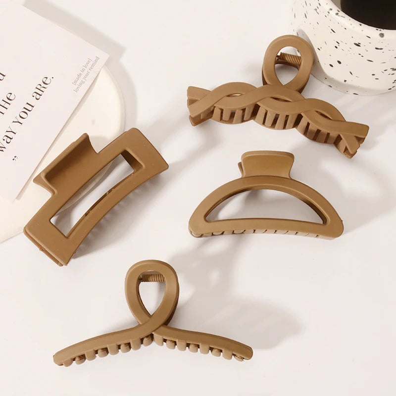 5PCS Frosted Hair Clips Simple Big Hair Claw Clips for Women Girls Thin Thick Curly Hair Jaw Clips Shark Clips Hair Accessories
