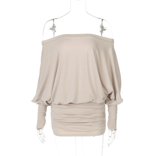 Fashion Off Shoulder Sheer Mini Dress Outfits For Women Hot Sexy Long