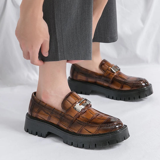 STRONGSHEN Men Oxford Shoes Leather Platform Casual Shoes Comfortable Formal Loafer Business Office Formal Dress Shoes 38-46