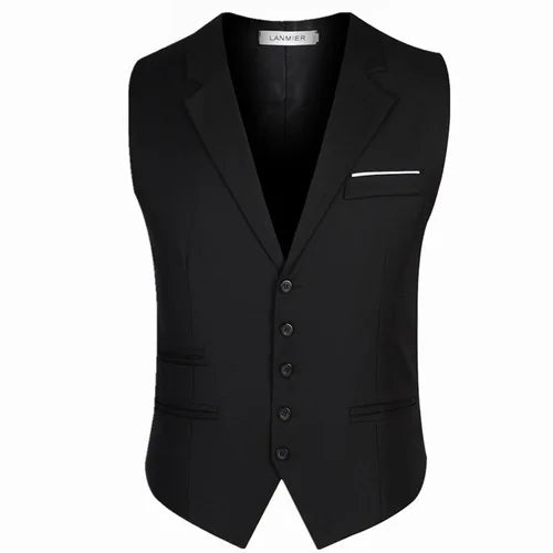 M-6XL Dress Vests For Men Slim Fit Mens Suit Vest Male Waistcoat Gilet
