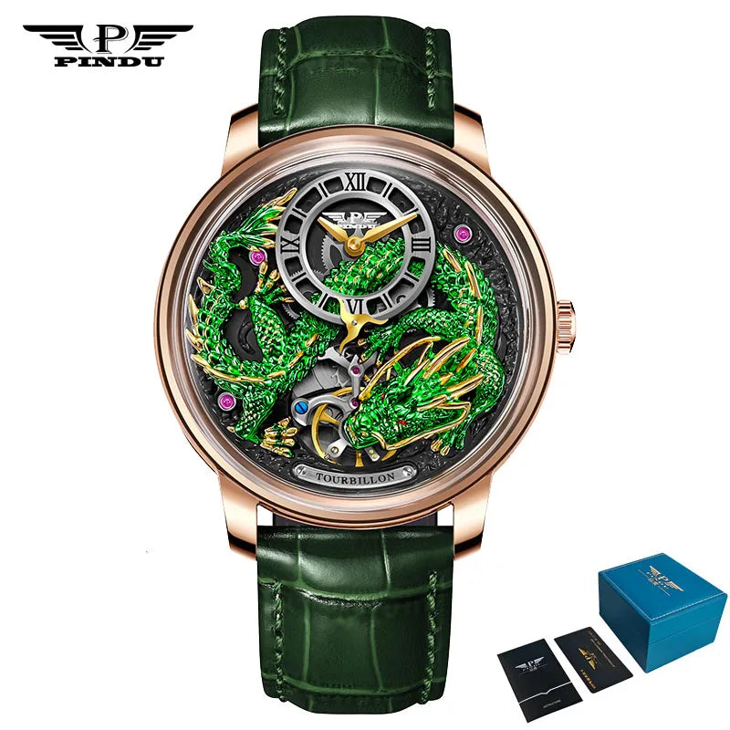 Men's Mechanical Watch Dragon Series M2797B Automatic Movement Leather Sapphire Men Wristwatches
