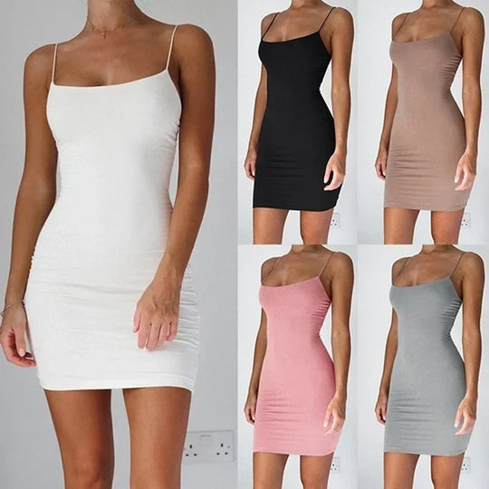 Bottom Dress Women Mini Dress Sexy Spaghetti Strap Bandage Backless