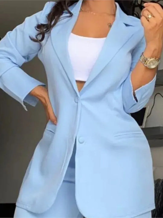Woman Elegant Blazer Sets New Autumn Fashion Women's Notched Collar