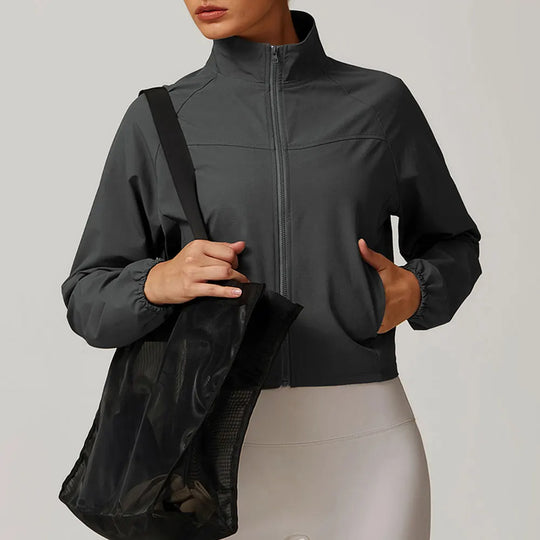 Yoga Long Sleeve Women's Jackets Windproof Running Coat Gym Push Up