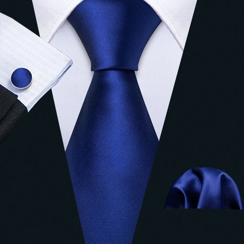 Men Tie Gold Navy Blue Striped Silk Tie 3.4" Jacquard Party