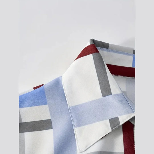 2024 New Summer Striped Printed Women's Dresses Outdoor Fashion Shirt
