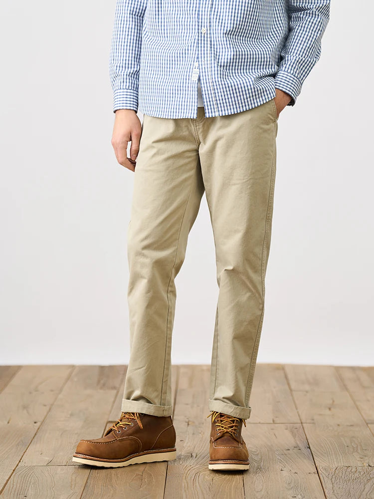 SIMWOOD 2024 Autumn New Regular Straight Pants Men 320gsm Dark Washed