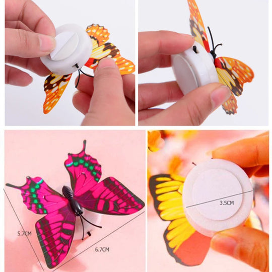1~4 PCS Pasteable 3D Butterfly Night Lights Luminous Led Wall Sticker