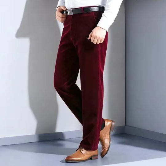 Corduroy pants loose joggers middle-aged men dad installed in autumn