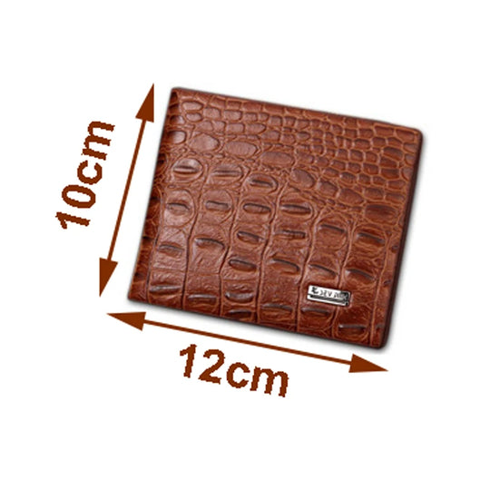 Crocodile Grain Genuine + PU Leather Short Design Wallet Fashion Coin