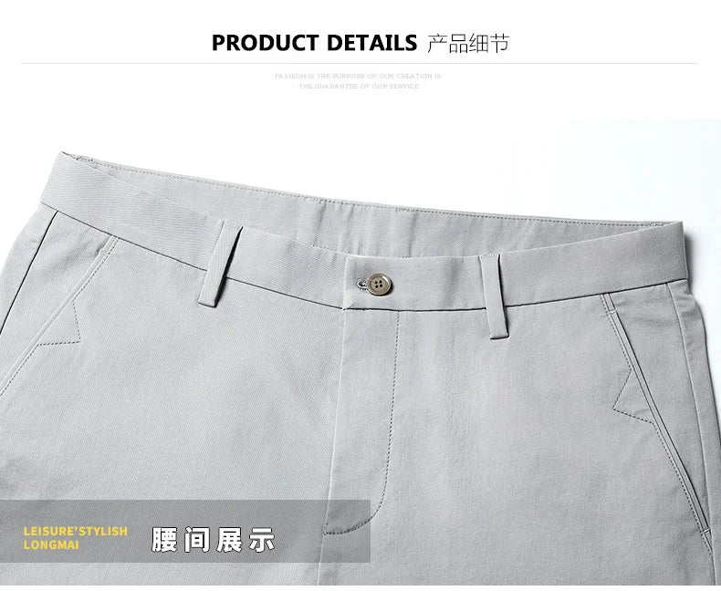 Top Grade 98% Cotton New Brand Casual Fashion Streetwear Slim Fit Long Pants Straight Pencil Trousers Men's Clothing