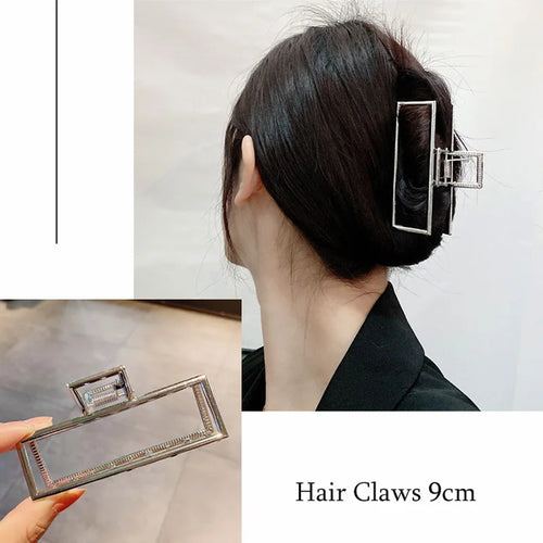 Fashion Metal Hair Claw For Women Gold Silver Color Cross Crab Hair