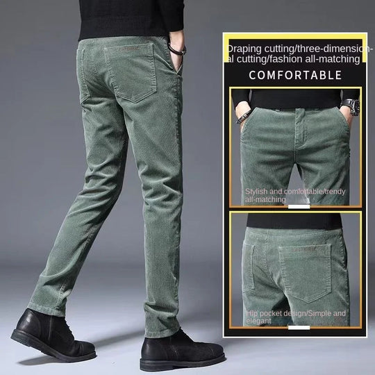 Corduroy Autumn Winter 2022 Men's Stretch Casual Slim Straight Velvet