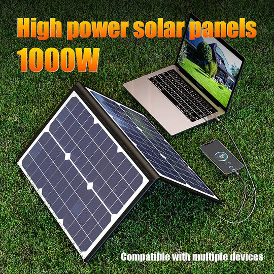 1000W Portable Foldable Solar Panel Kit Complete Solar Power Station