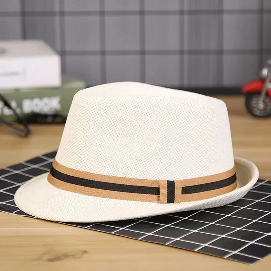 Men's Korean fashion summer hat outdoor leisure sun hat Beach Hat straw breathable hat