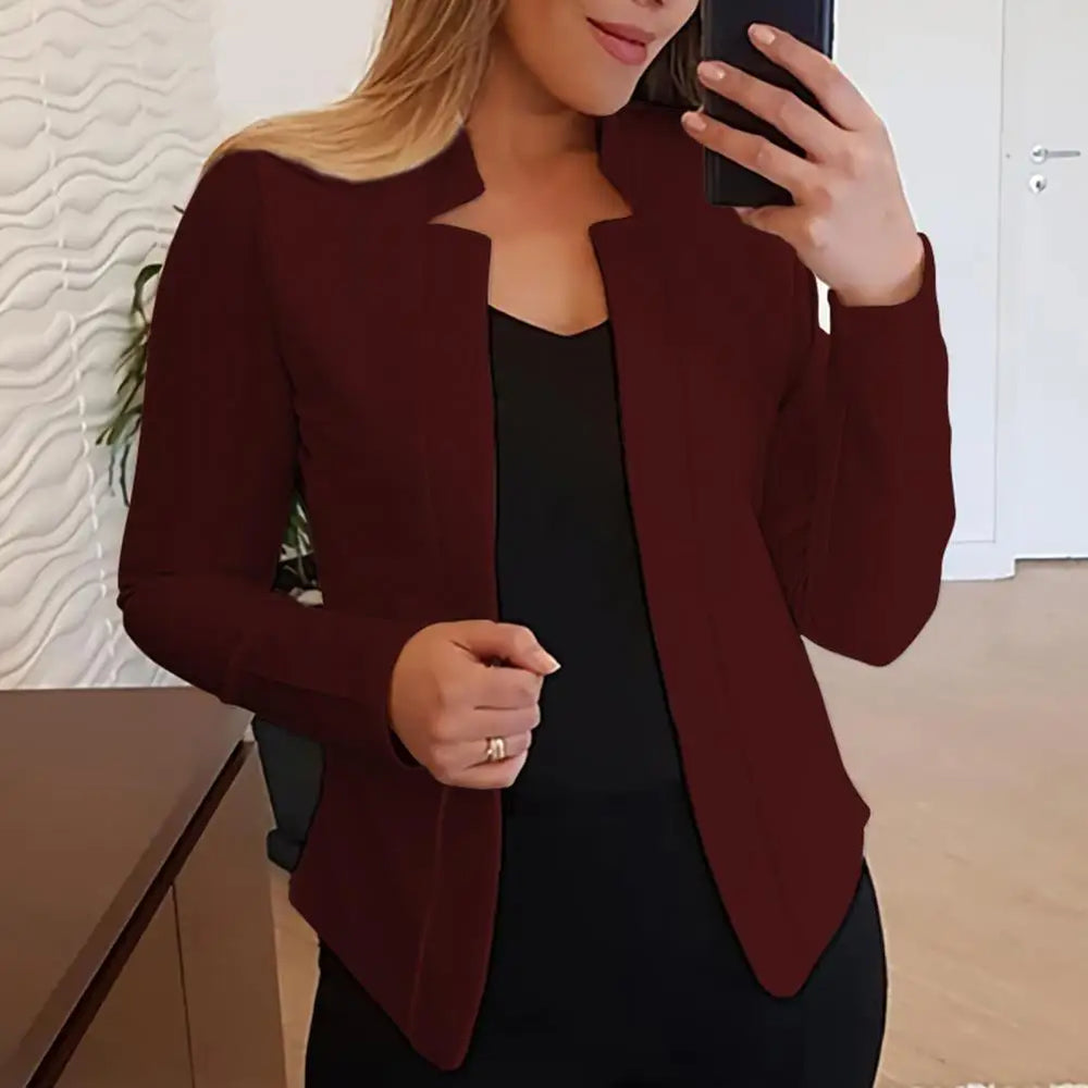 Jacket Blazer Lightweight Cardigan Blazer No Button Thick  Stylish