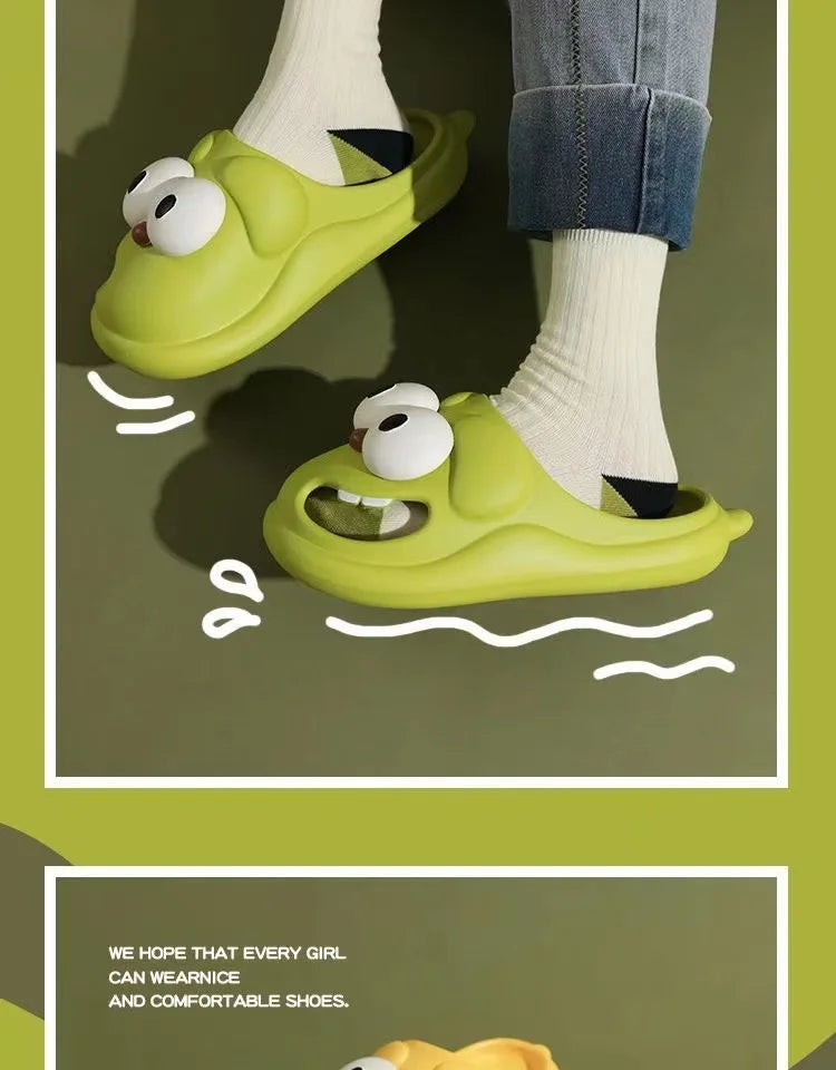 Eyeshine Large Eye Women Slippers Waterproof Lightweight Shower Sandals Fashion House Slippers Lovely Cozy Unisex Cartoon Slipper