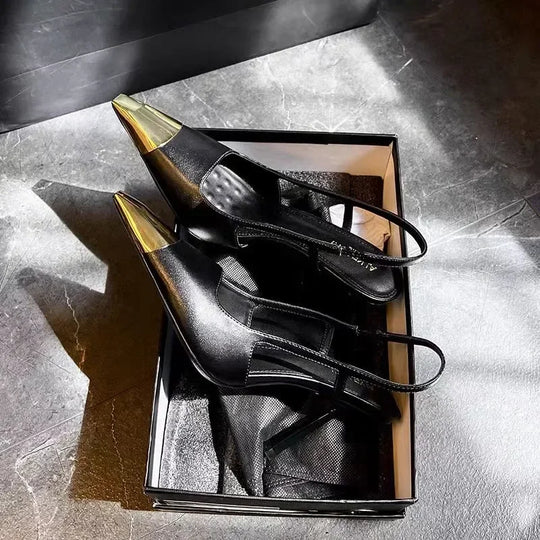 Women High Heels Shoes Pointed Toe Elegant Sandals Slingback Slippers Trend Party Pumps Flip Flops Brand Mujer Slides Designer