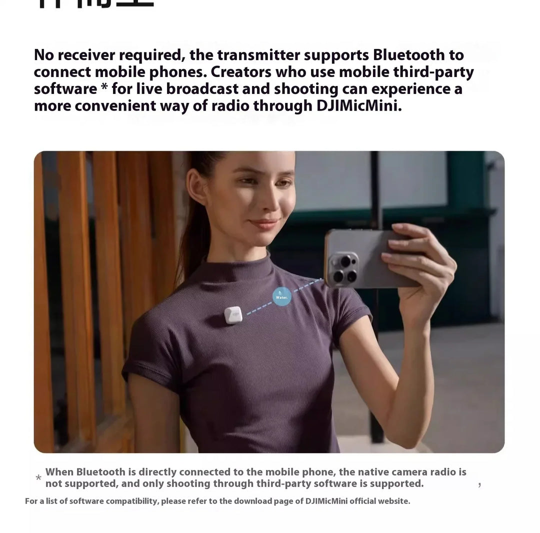 DJI Mic Mini 2TX 1RX add Charging Case Two-Level Active Noise Cancelling 48-Hour Operation High-Quality Audio Stable Transmissio