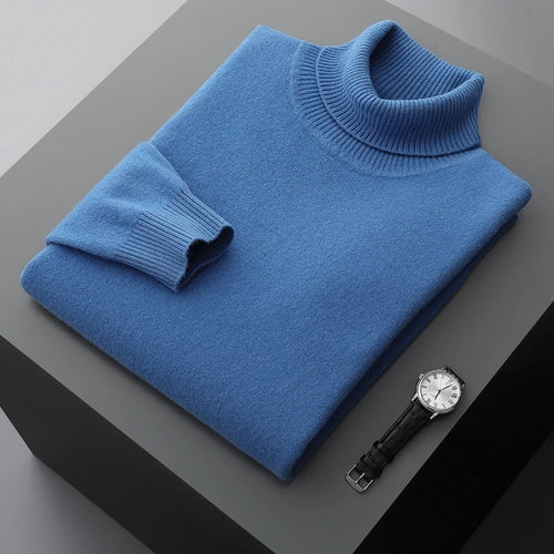 Fall/Winter 100% Wool Bottoming Shirt Men's Thickened Turtleneck