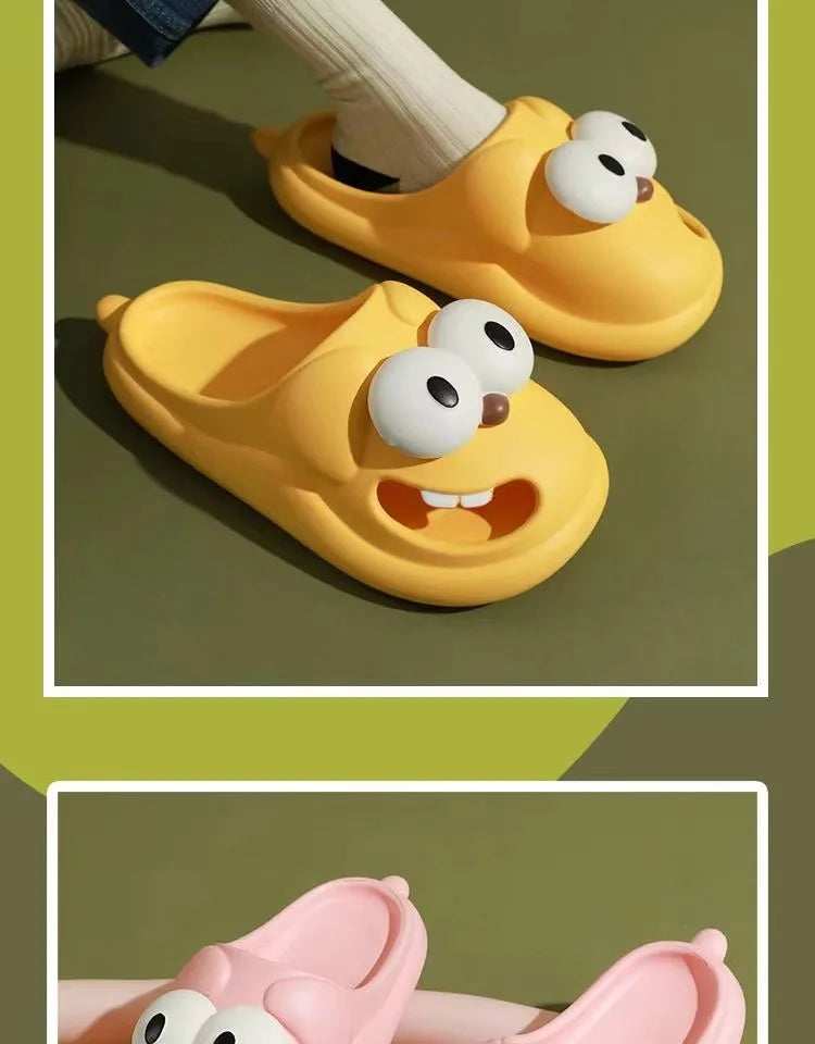 Eyeshine Large Eye Women Slippers Waterproof Lightweight Shower Sandals Fashion House Slippers Lovely Cozy Unisex Cartoon Slipper