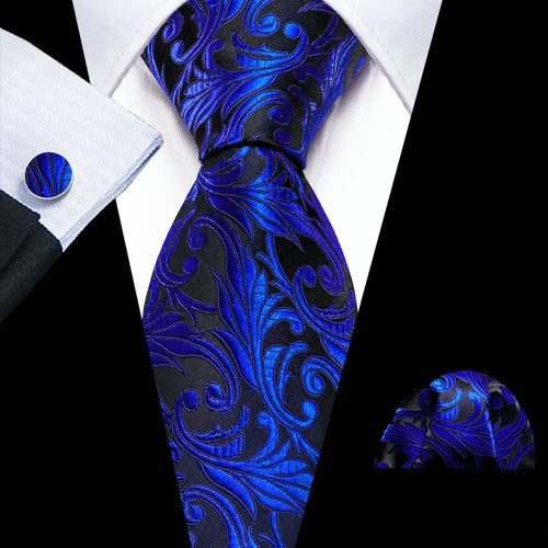 Men Tie Gold Navy Blue Striped Silk Tie 3.4" Jacquard Party