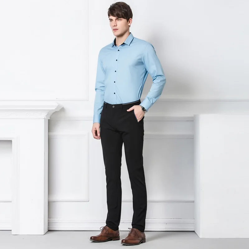 2024 Spring Non-Iron Dress Men Classic Pants Fashion Business Chino